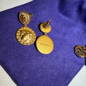 Tory Burch Gold Medallion Earrings